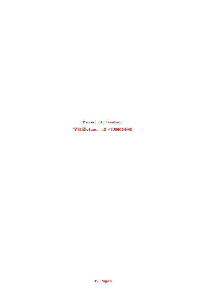 Page 1 de la notice Manuel utilisateur LG 43US660H0GD