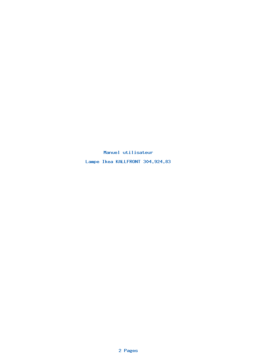 Page 1 de la notice Manuel utilisateur Ikea KALLFRONT 304.924.83