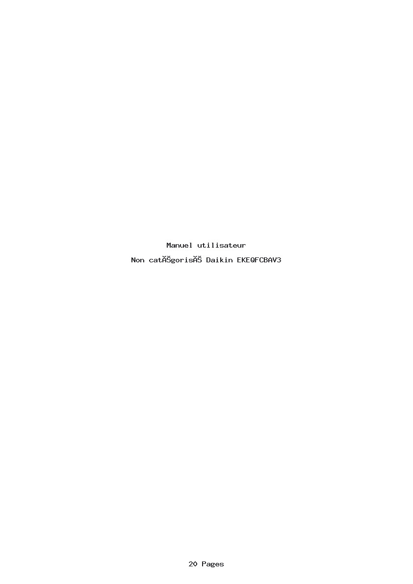 Page 1 de la notice Manuel utilisateur Daikin EKEQFCBAV3