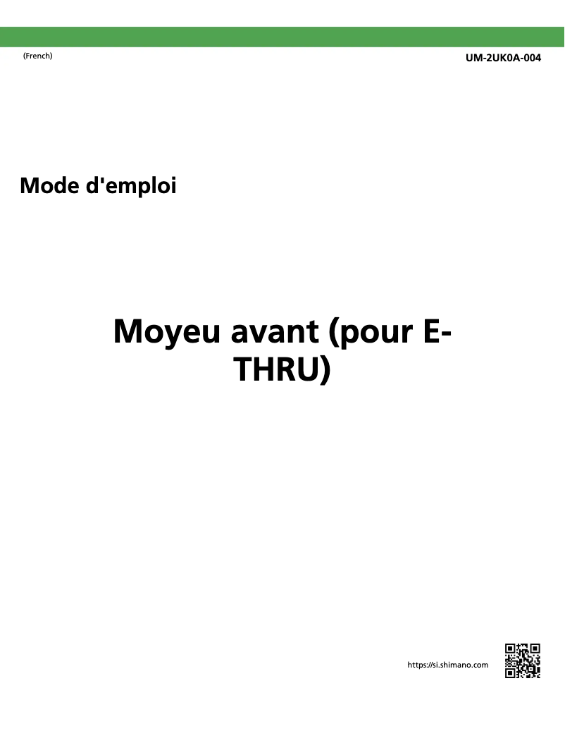 Página 1 del manual Manual de usuario Shimano HB-M8010