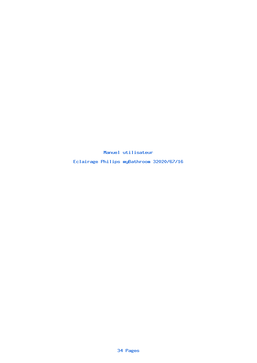 Page 1 de la notice Manuel utilisateur Philips myBathroom 32020/67/16