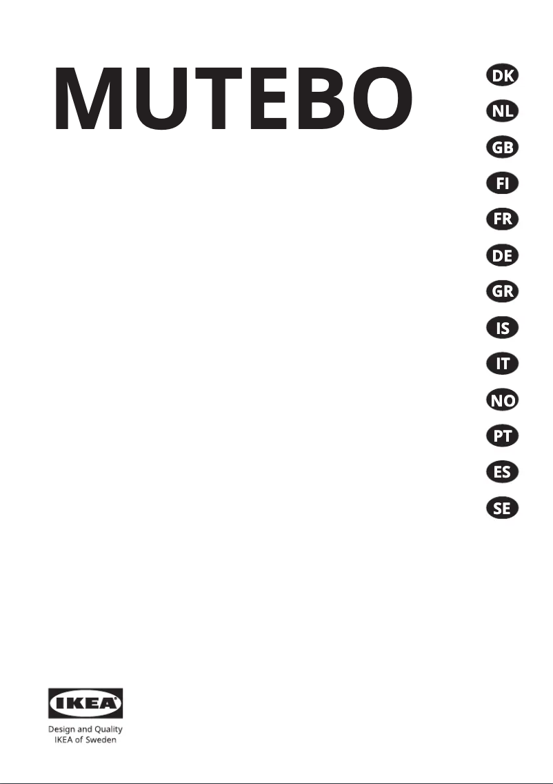 Page 1 de la notice Manuel utilisateur Ikea MUTEBO 105.570.41