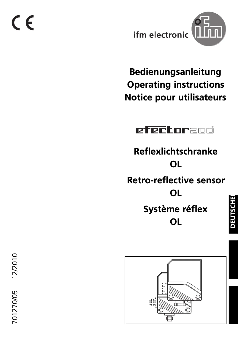 Page 1 de la notice Manuel utilisateur IFM OL0004