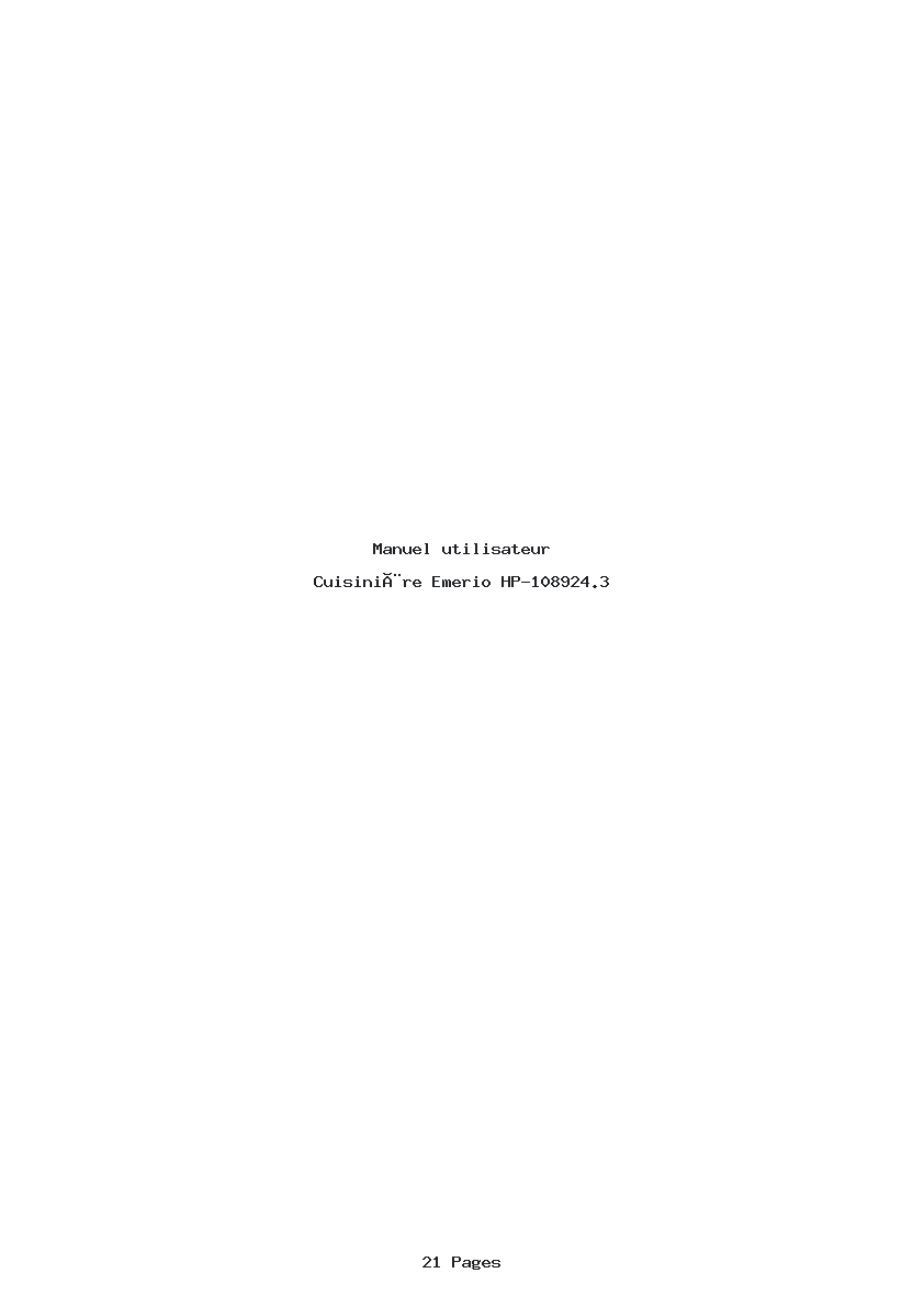 Page 1 de la notice Manuel utilisateur Emerio HP-108924.3