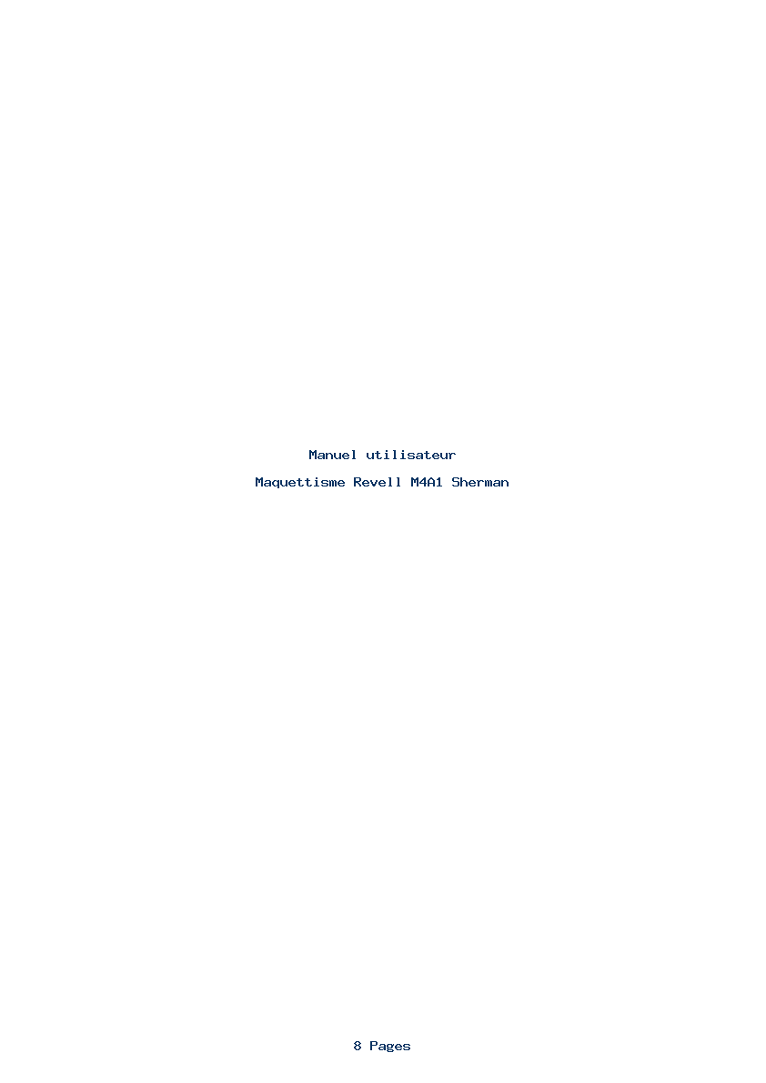 Page 1 de la notice Manuel utilisateur Revell M4A1 Sherman