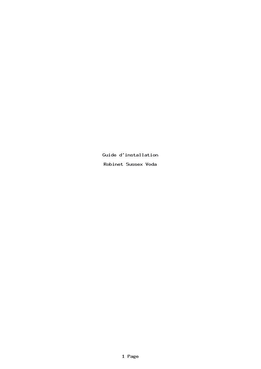 Page 1 de la notice Guide d'installation Sussex Voda