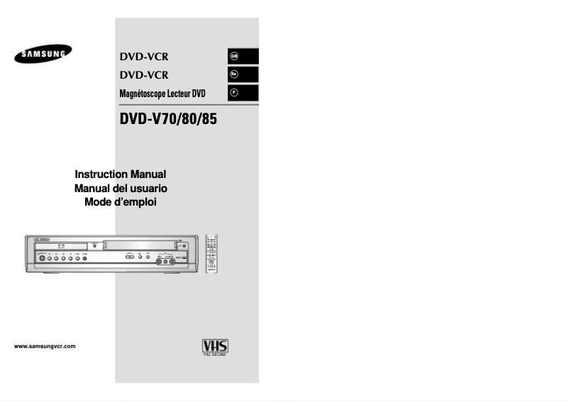 Página 1 del manual Manual de usuario Samsung DVD-V80