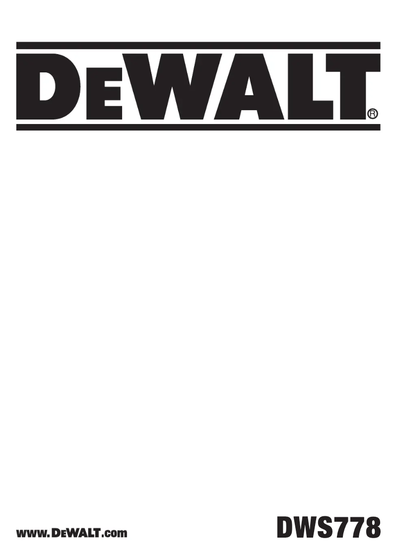 Page 1 de la notice Manuel utilisateur DeWalt DWS778