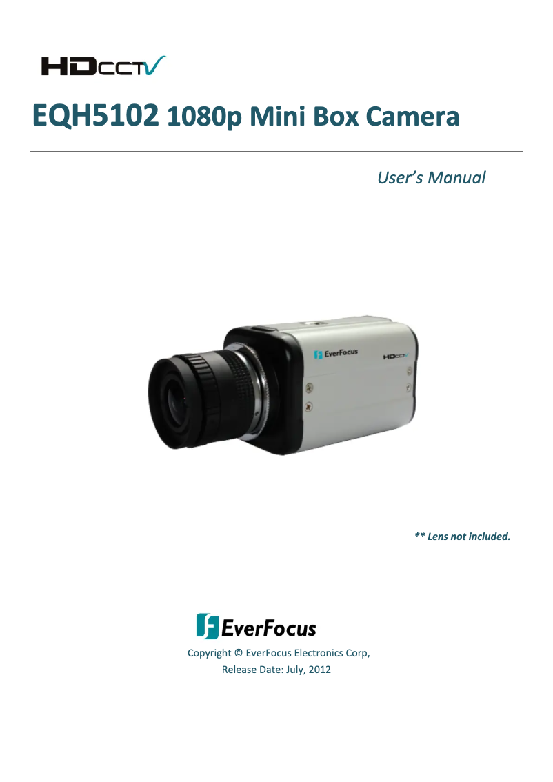 Page 1 de la notice Manuel utilisateur EverFocus EQH5102