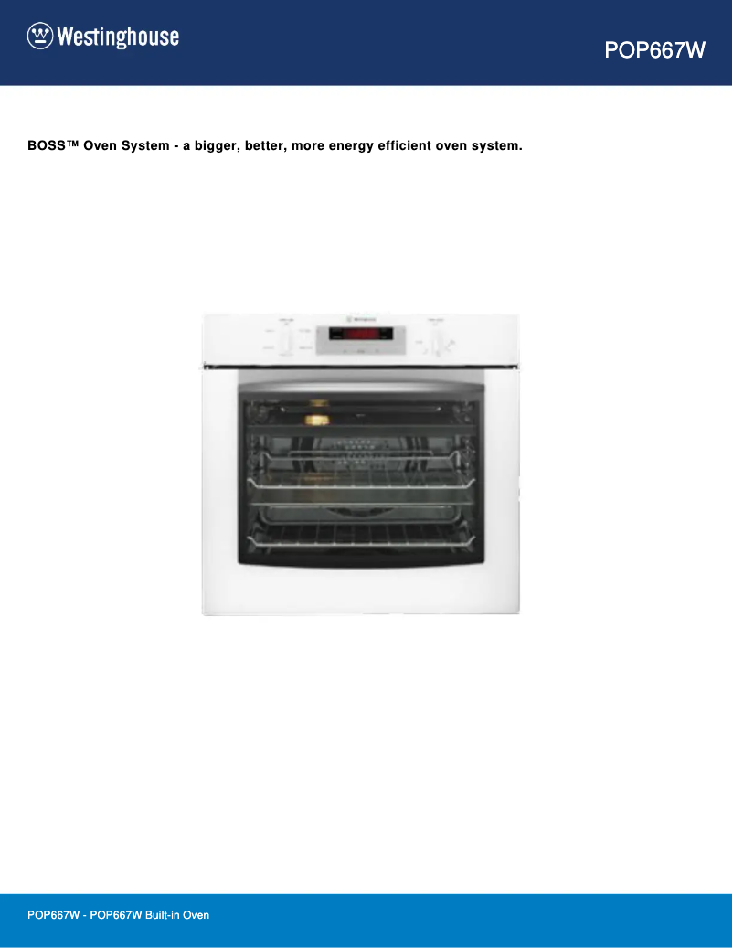 Page 1 de la notice Fiche technique Westinghouse POP667W