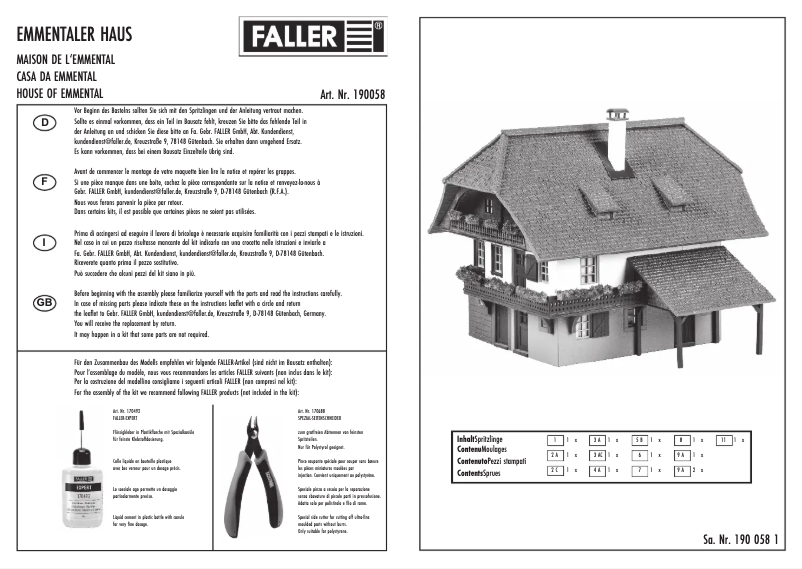 Page 1 de la notice Manuel utilisateur Faller 190058