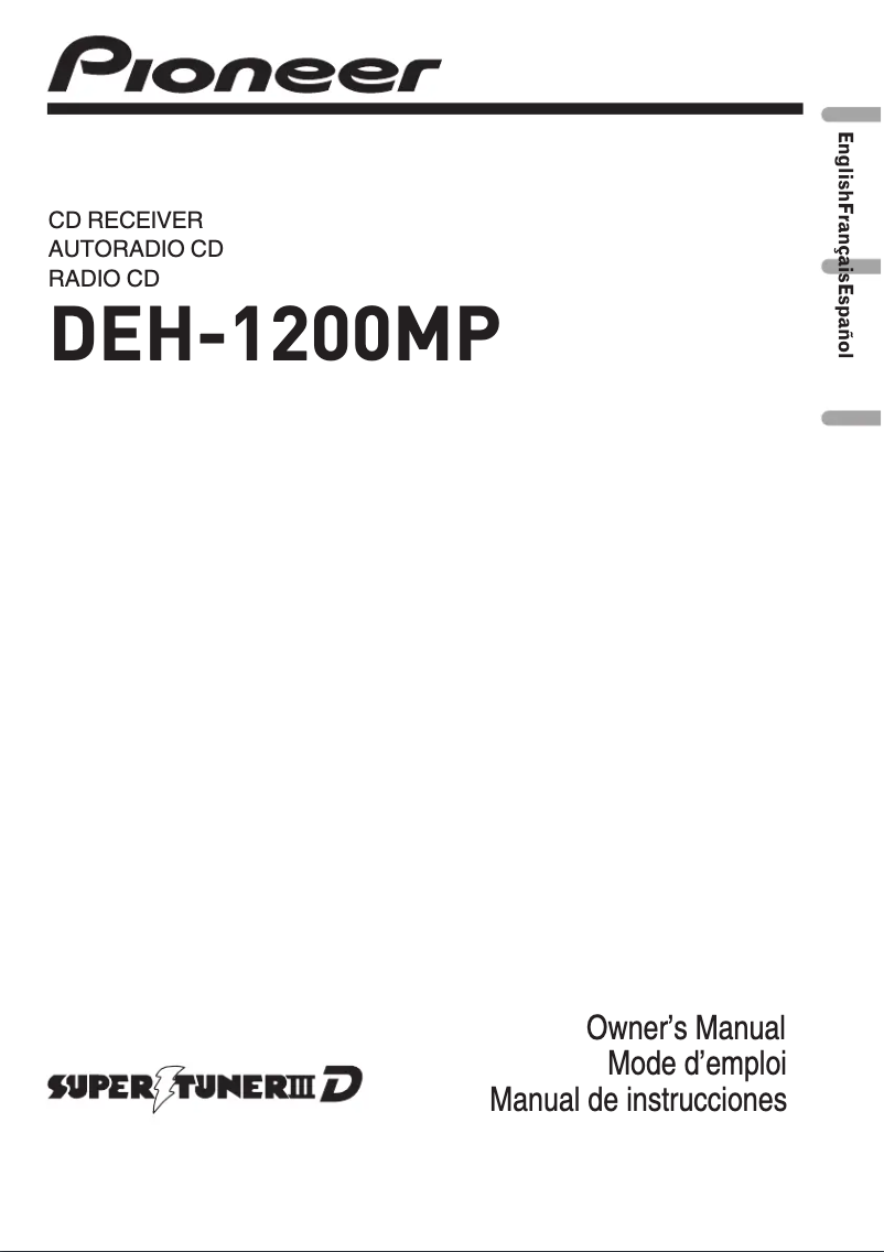 Page 1 de la notice Manuel utilisateur Pioneer DEH-1200MP