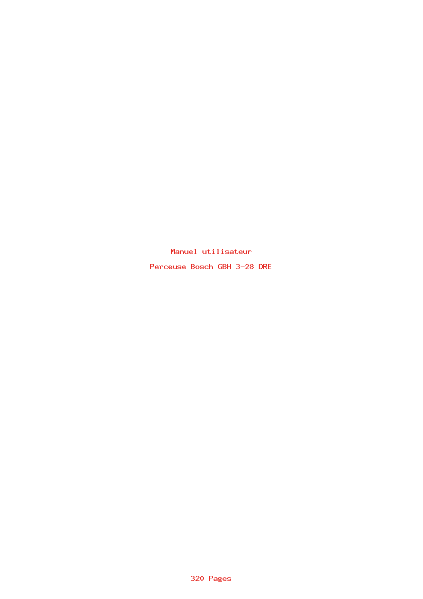 Page 1 de la notice Manuel utilisateur Bosch GBH 3-28 DRE