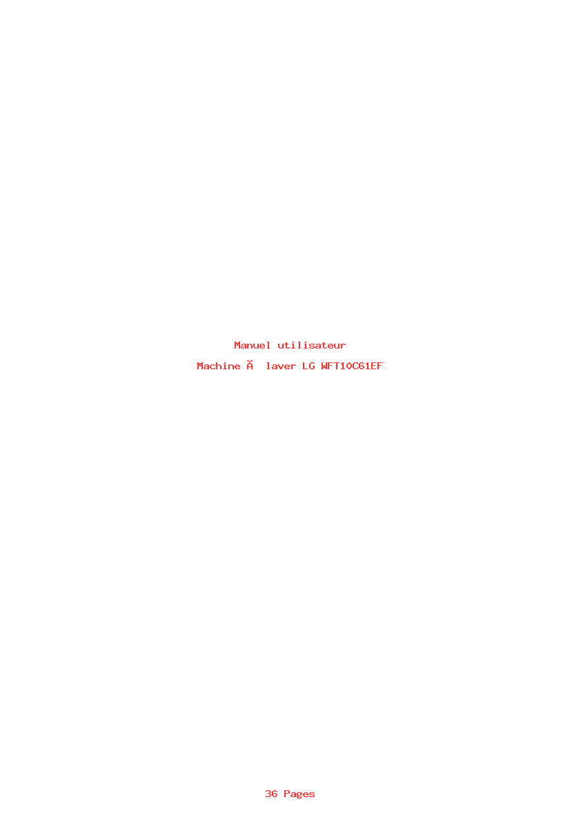 Image de la première page du manuel de l'appareil WFT10C61EF