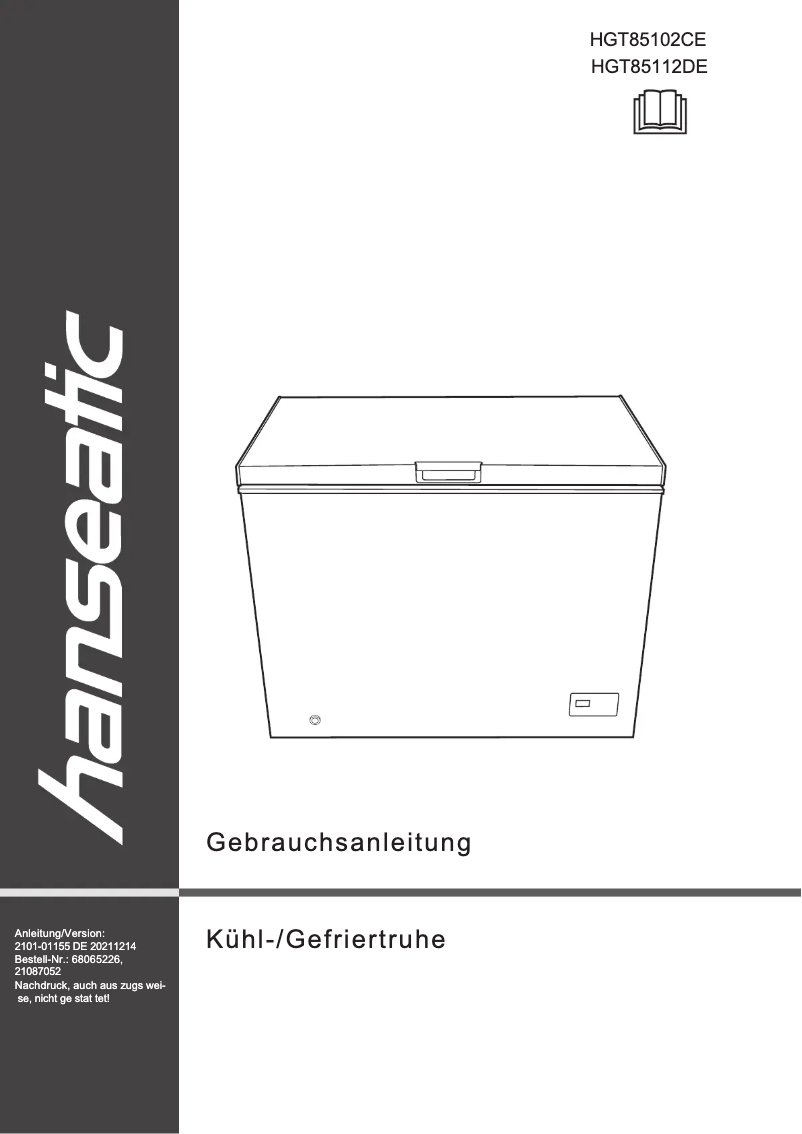 Page 1 de la notice Manuel utilisateur Hanseatic HGT85102CE
