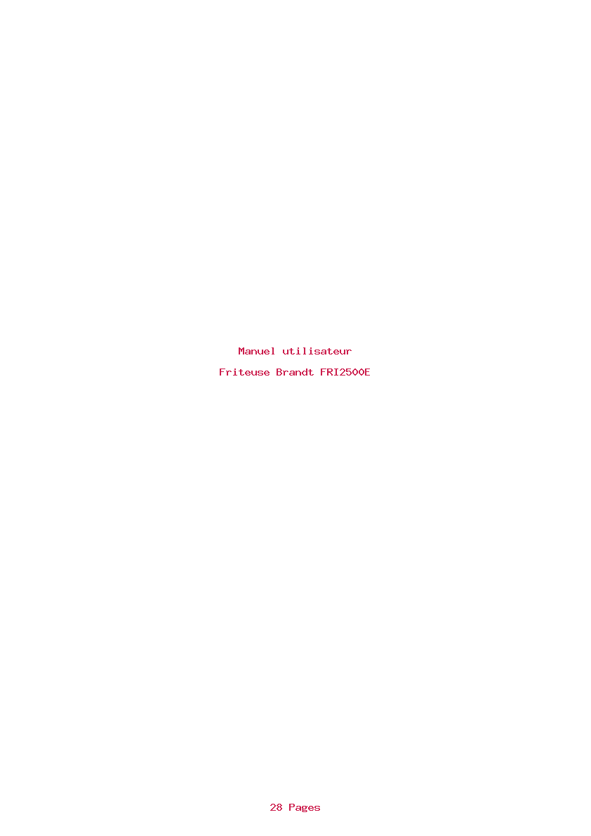 Page 1 de la notice Manuel utilisateur Brandt FRI2500E