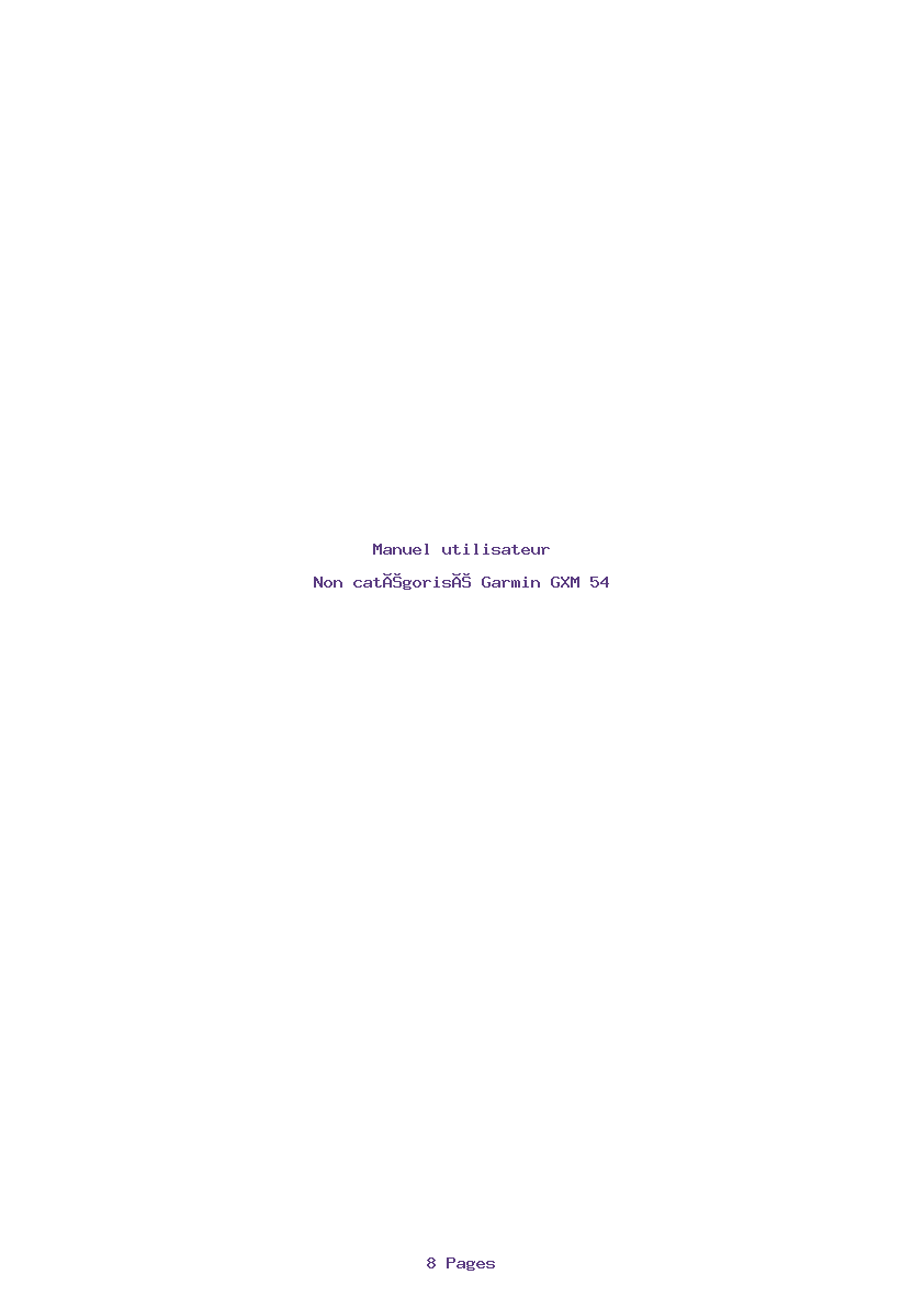 Page 1 de la notice Manuel utilisateur Garmin GXM 54