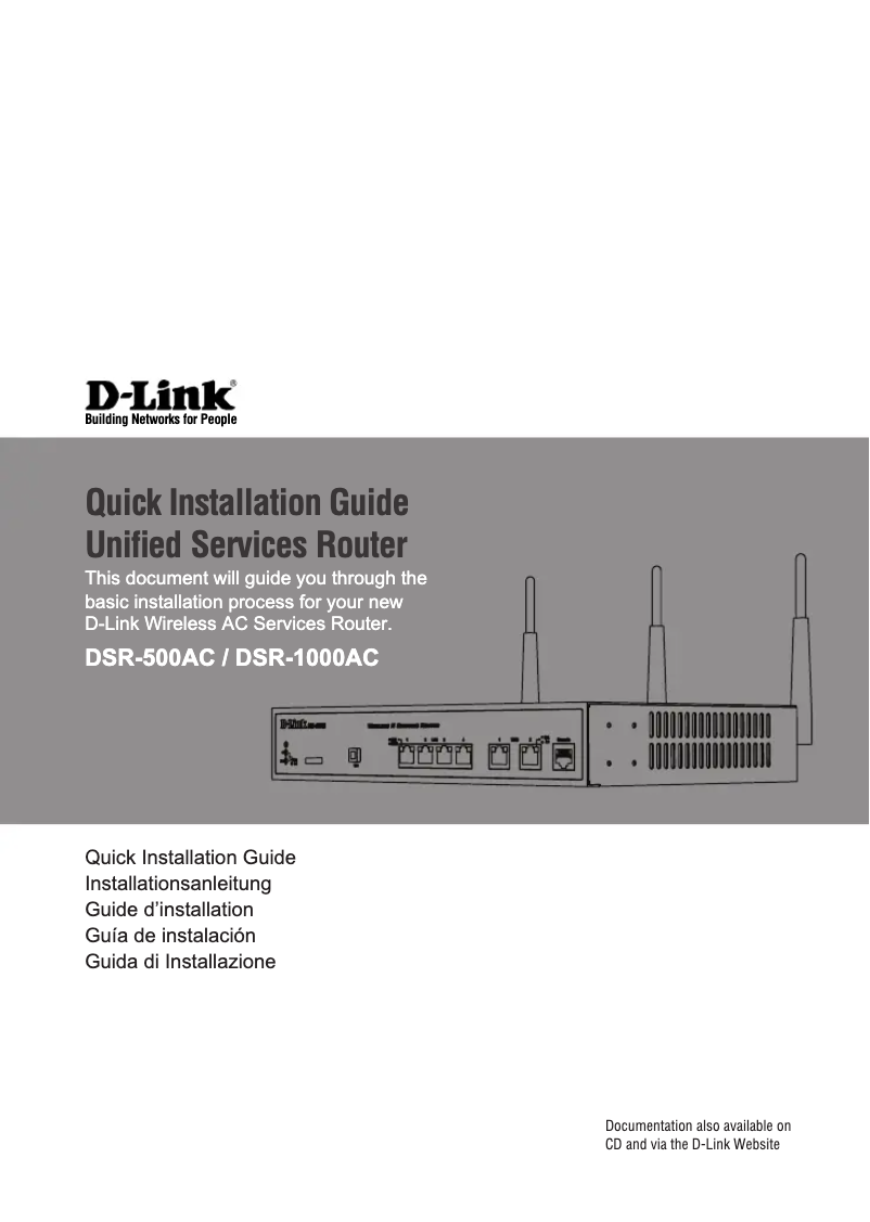 Page 1 de la notice Guide d'installation D-Link DSR-250V2