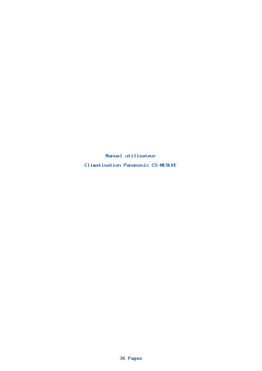 Image de la première page du manuel de l'appareil CS-NE9LKE