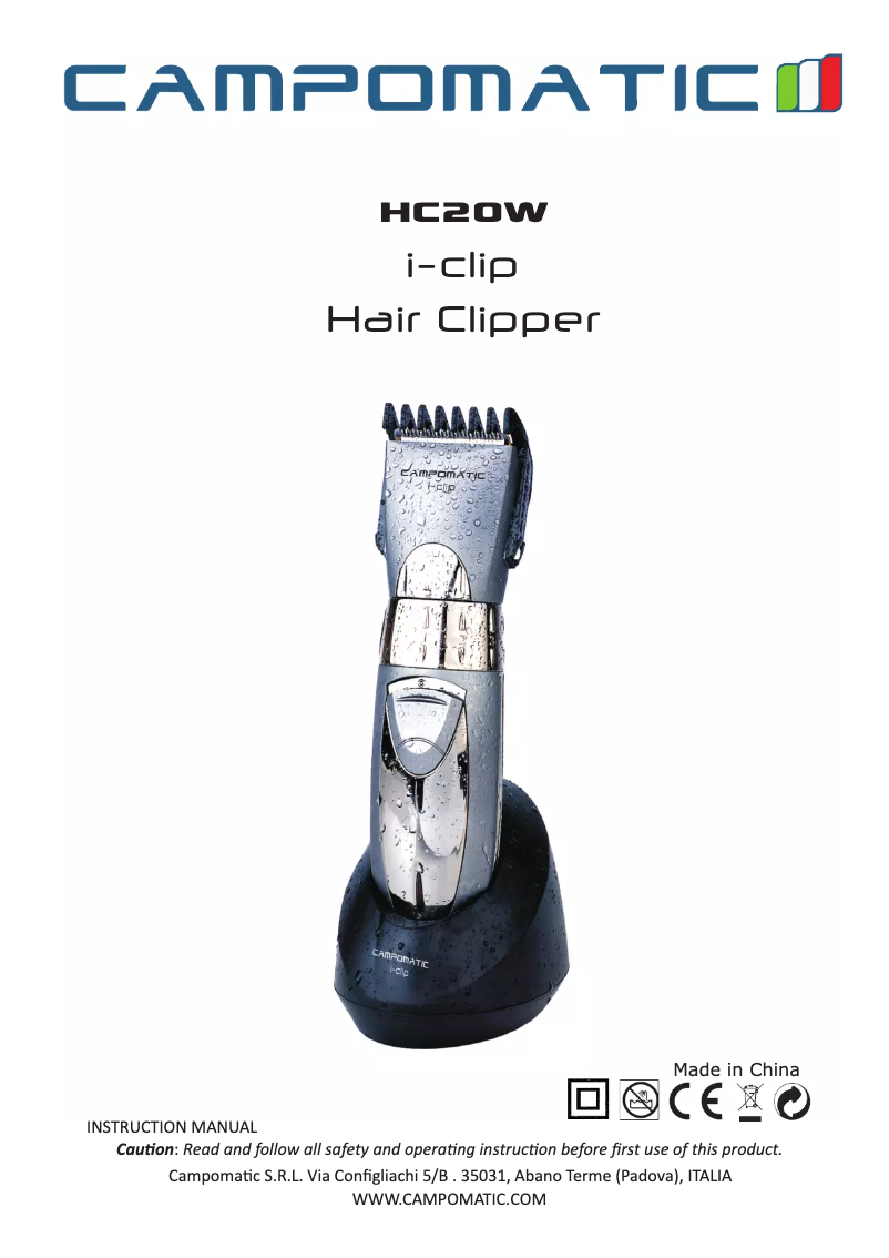 Page 1 de la notice Manuel utilisateur Campomatic HC20W