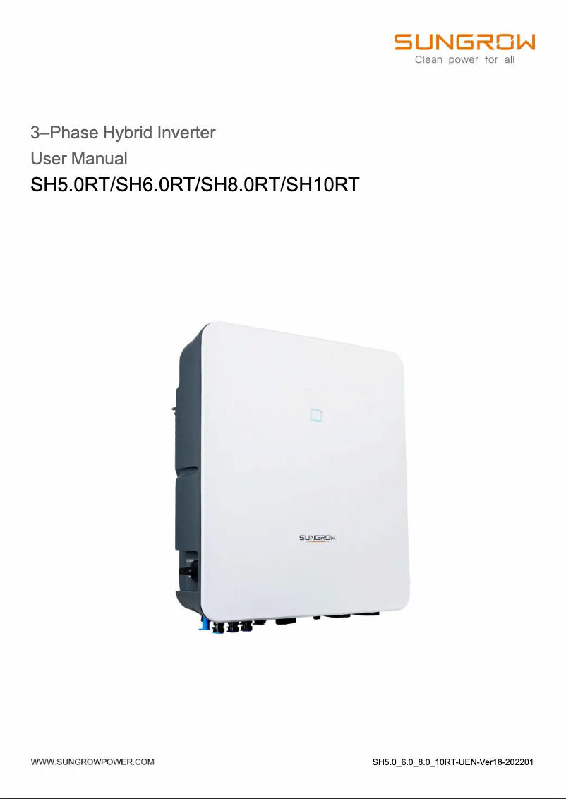 Página 1 del manual Manual de usuario Sungrow SH8.0RT