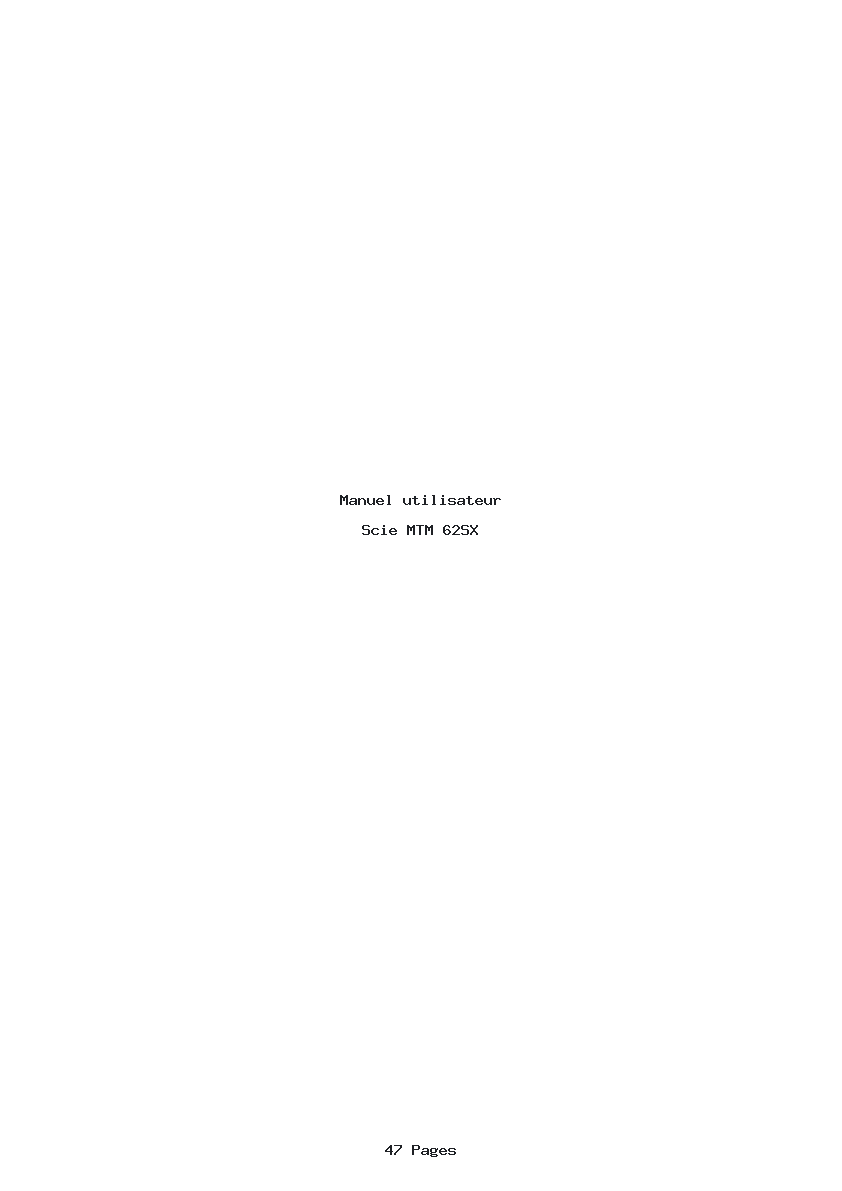 Page 1 de la notice Manuel utilisateur MTM 62SX