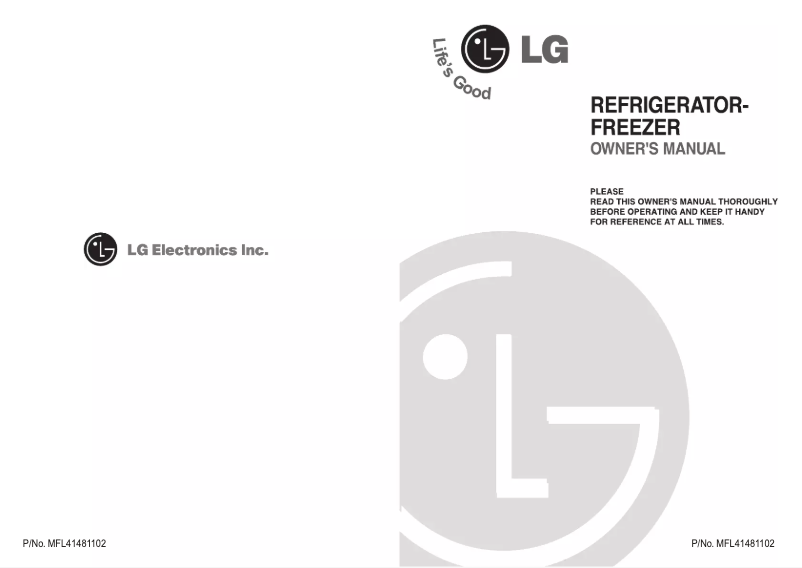 Page 1 de la notice Manuel utilisateur LG GN-U232SV
