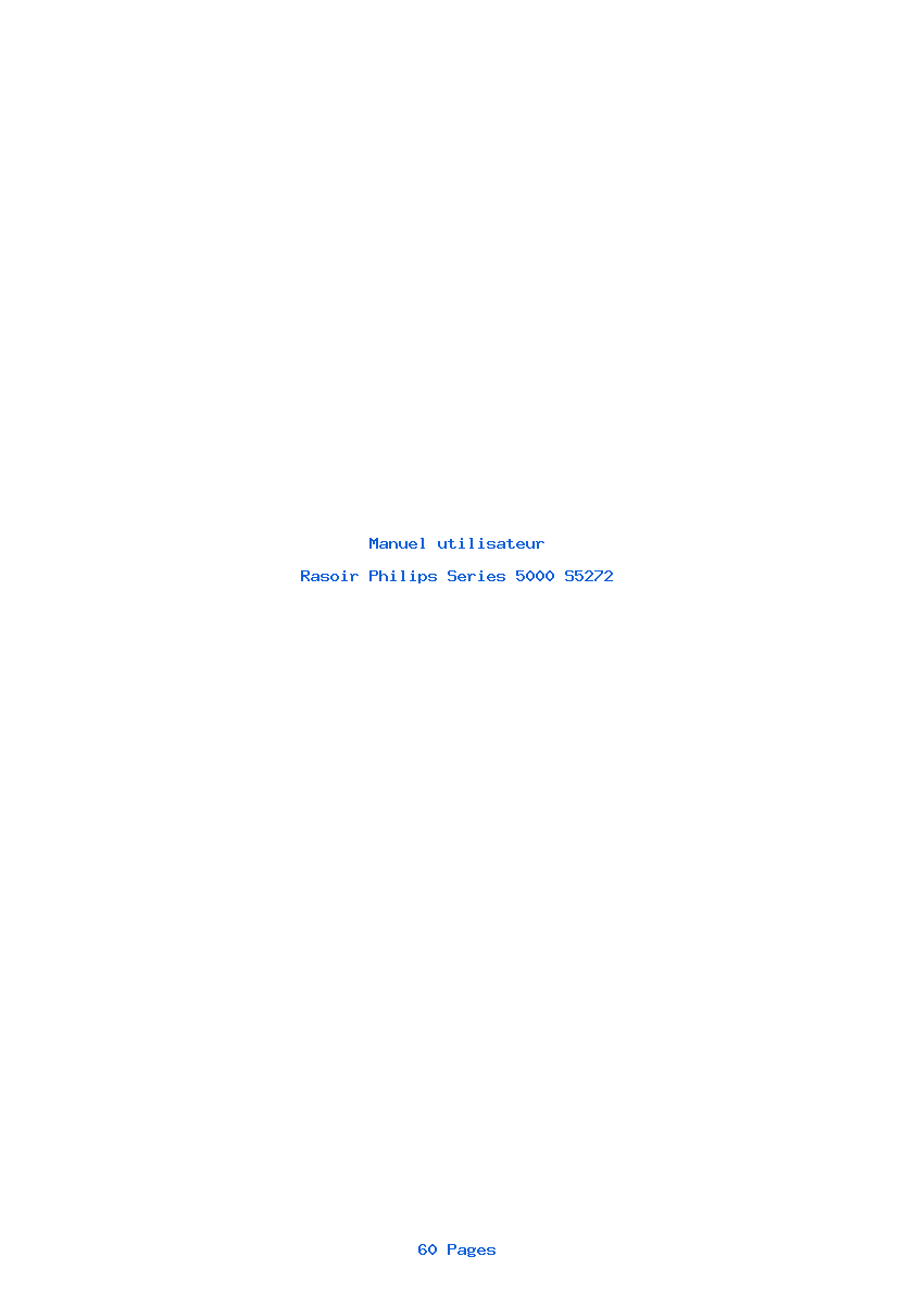 Page 1 de la notice Manuel utilisateur Philips Series 5000 S5272