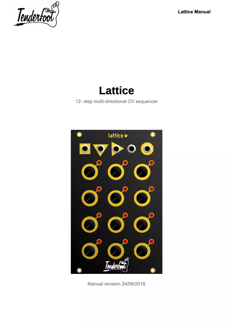 Page 1 de la notice Manuel utilisateur Tenderfoot Electronics Lattice