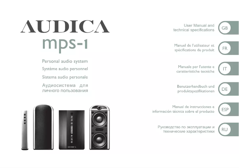 Page 1 de la notice Manuel utilisateur Audica MPS-1