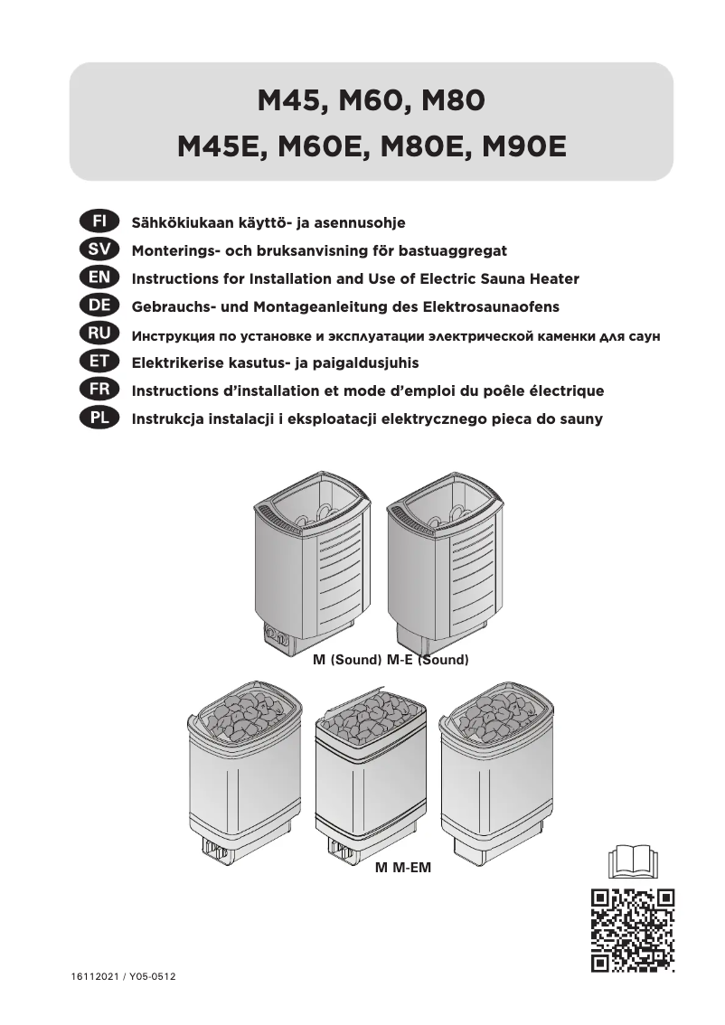 Page 1 de la notice Manuel utilisateur Harvia Sound M60E HMSE600400V