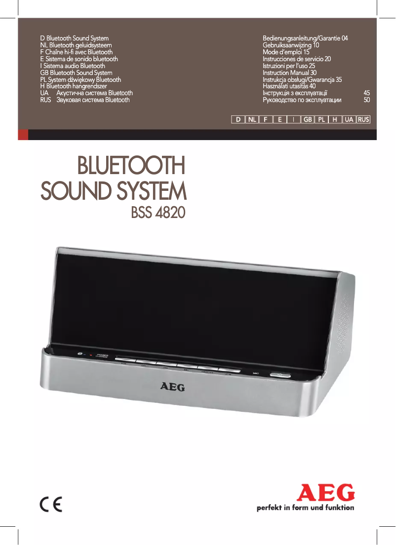 Page 1 de la notice Manuel utilisateur AEG BSS 4820