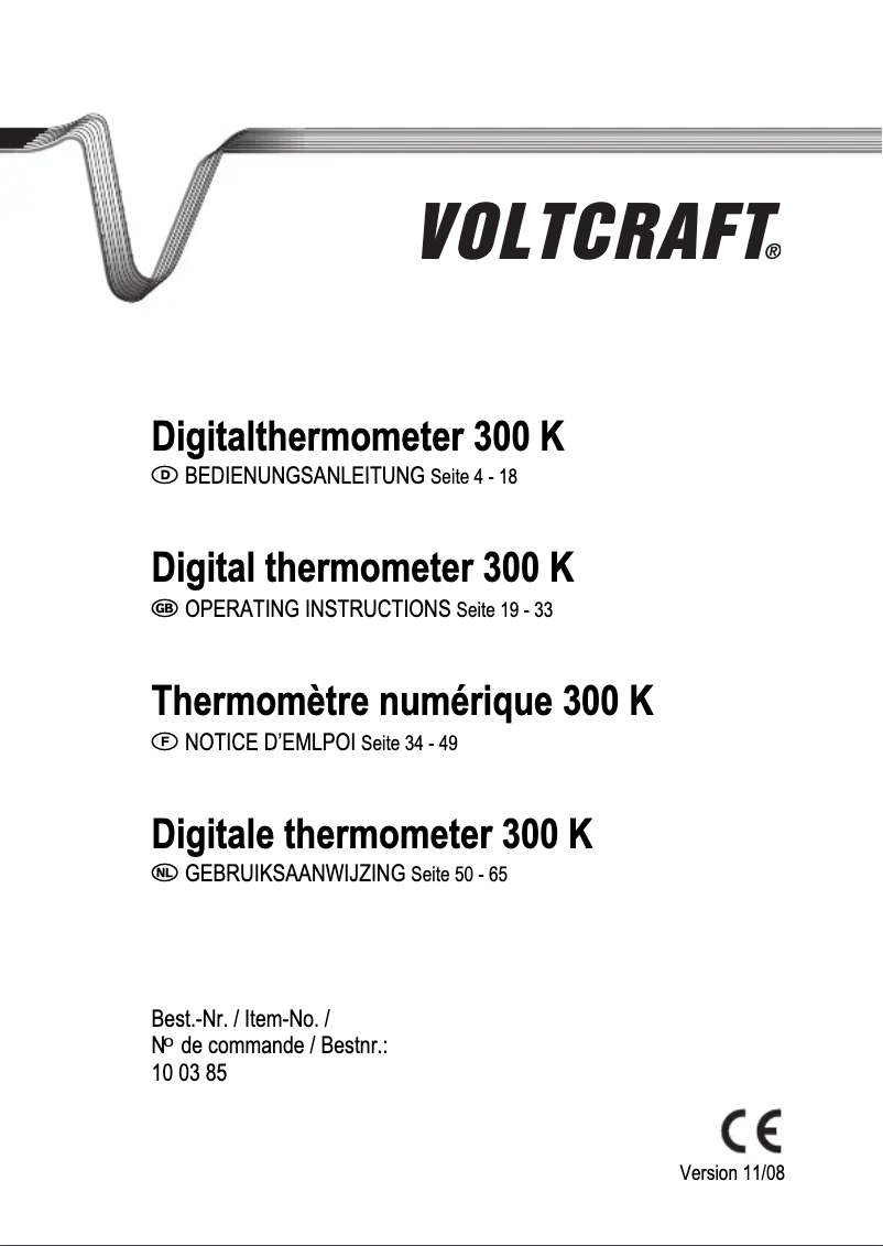 Page 1 de la notice Manuel utilisateur Voltcraft K201