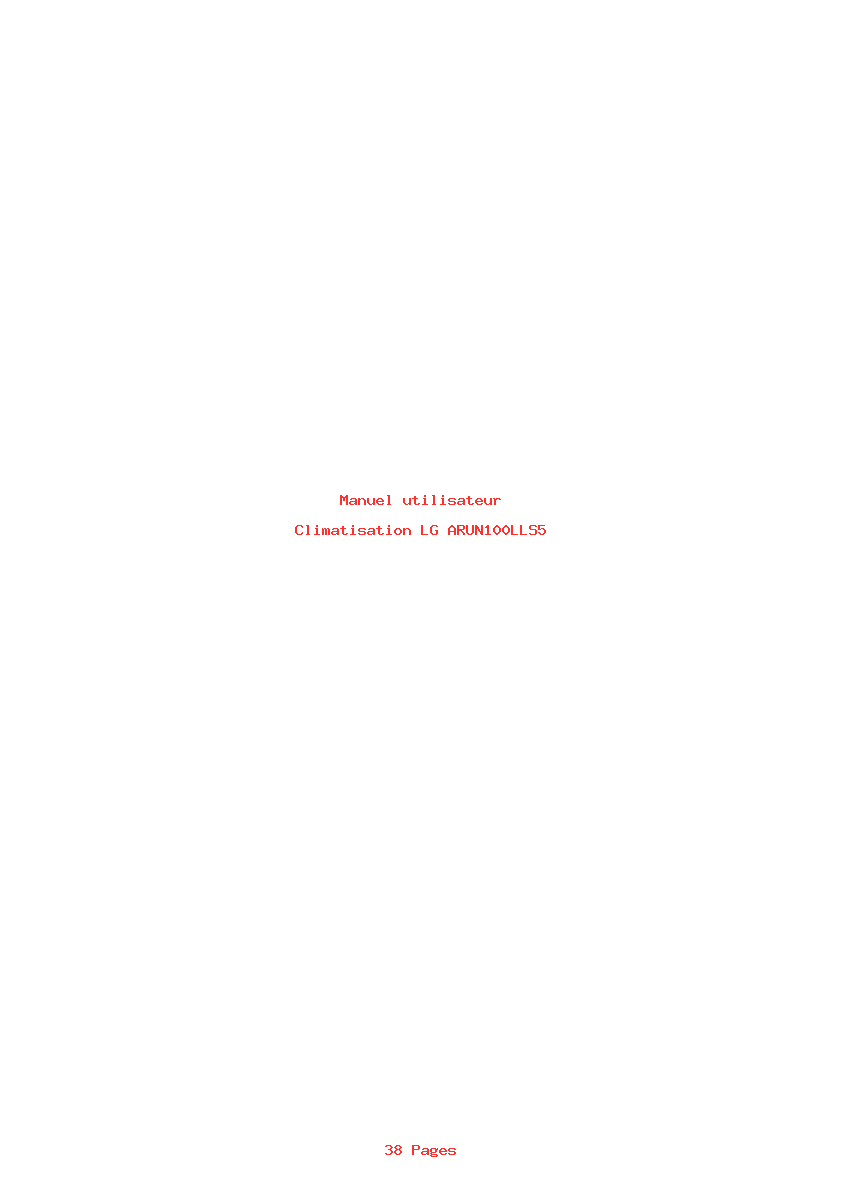 Page 1 de la notice Manuel utilisateur LG ARUN100LLS5