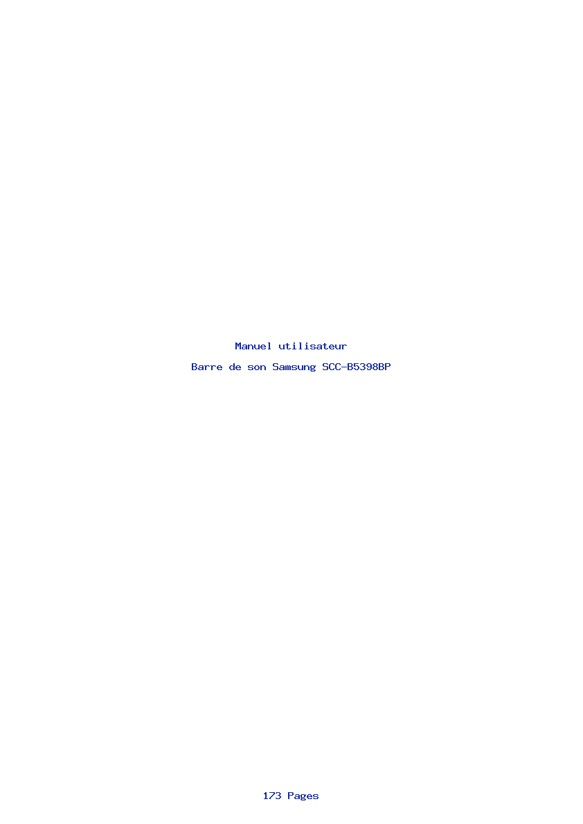 Page 1 de la notice Manuel utilisateur Samsung SCC-B5398BP