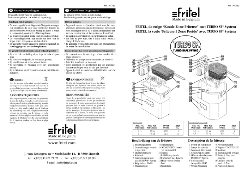 Page 1 de la notice Manuel utilisateur Fritel Comfort 40 880