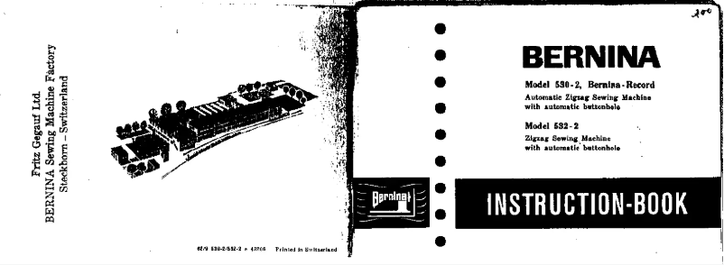 Page 1 de la notice Manuel utilisateur Bernina Record 530-2