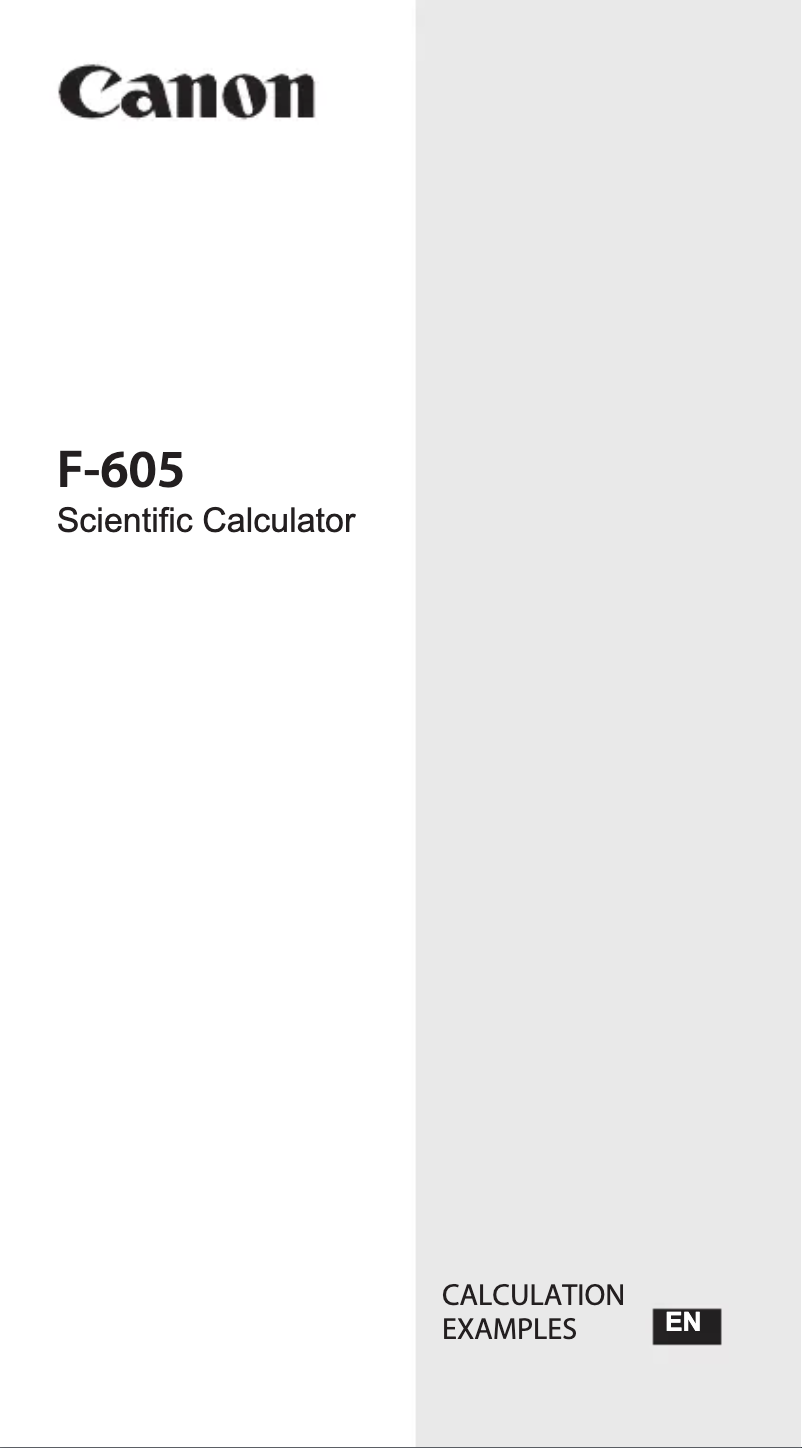 Page 1 de la notice Manuel utilisateur Canon F-605