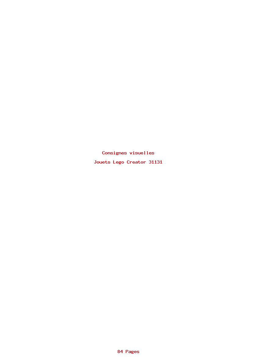 Page 1 de la notice Consignes visuelles Lego Creator 31131