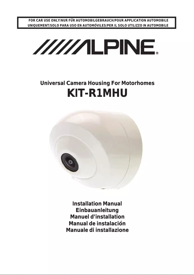 Page 1 de la notice Manuel utilisateur Alpine KIT-R1MHU