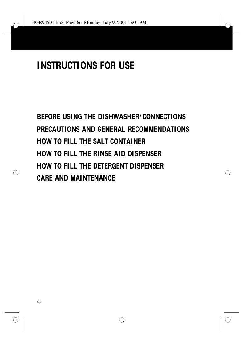 Page 1 de la notice Manuel utilisateur Whirlpool ADG 630 AV