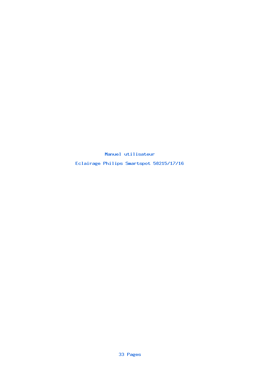 Page 1 de la notice Manuel utilisateur Philips Smartspot 58215/17/16