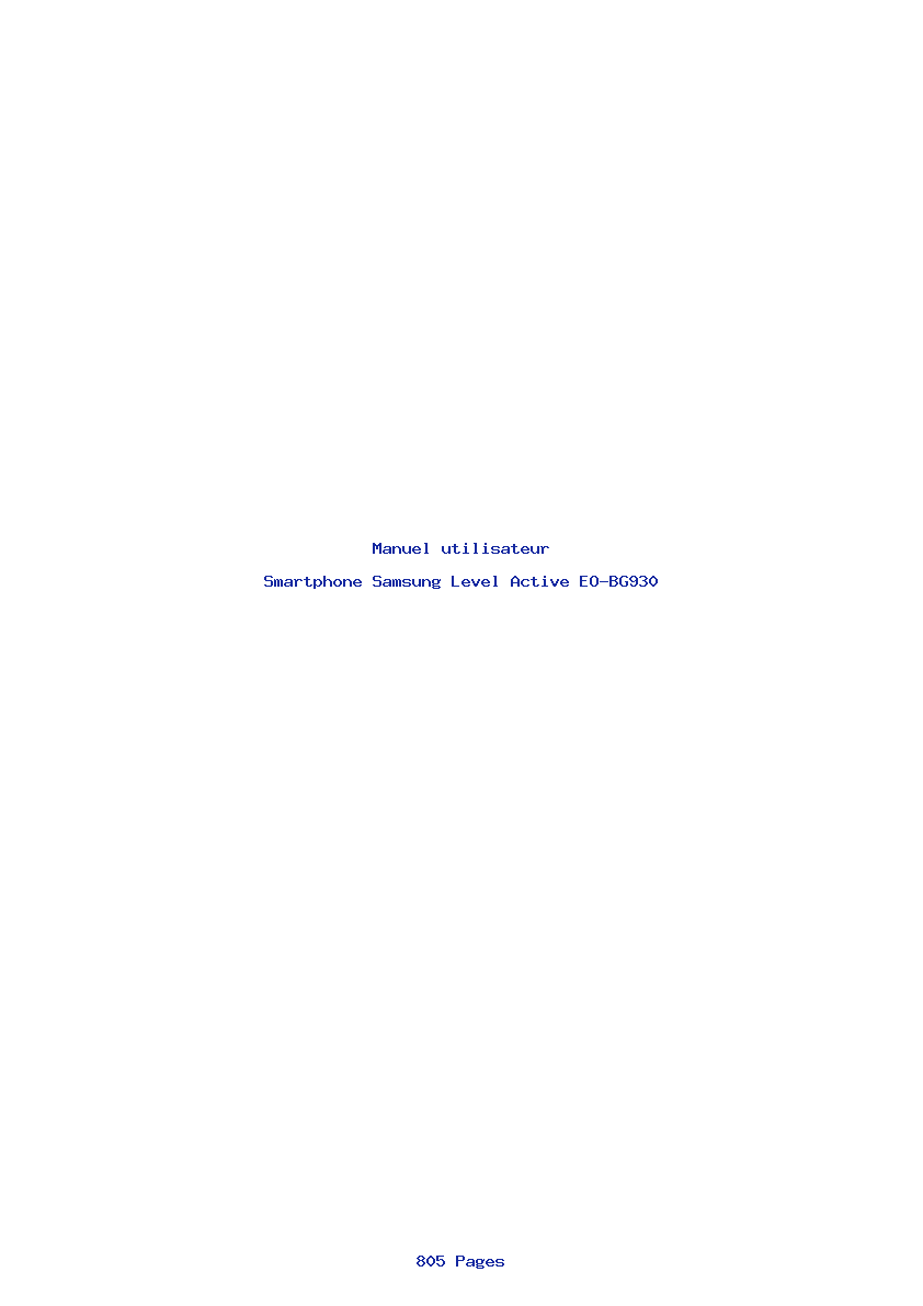 Page 1 de la notice Manuel utilisateur Samsung Level Active EO-BG930