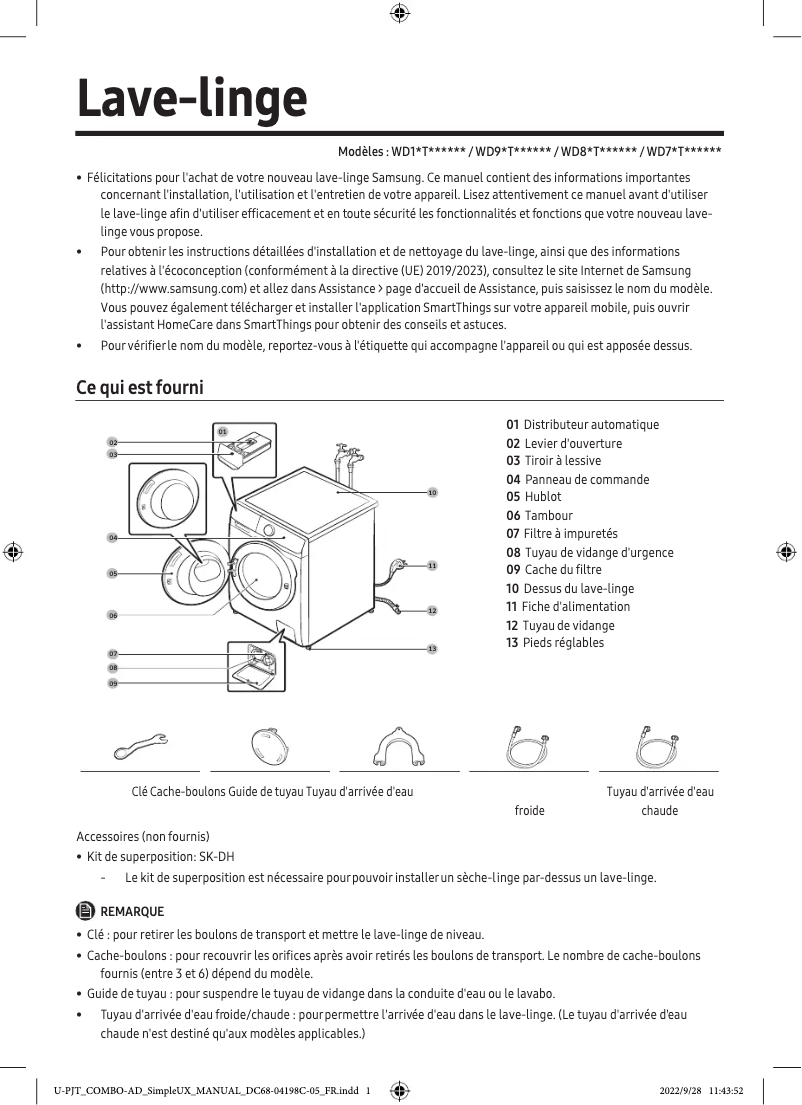 Página 1 del manual Manual de usuario Samsung WD90T734ABH