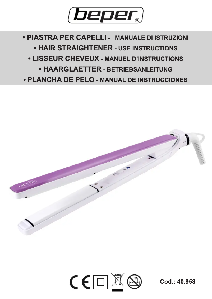 Page 1 de la notice Manuel utilisateur Beper 40.958V