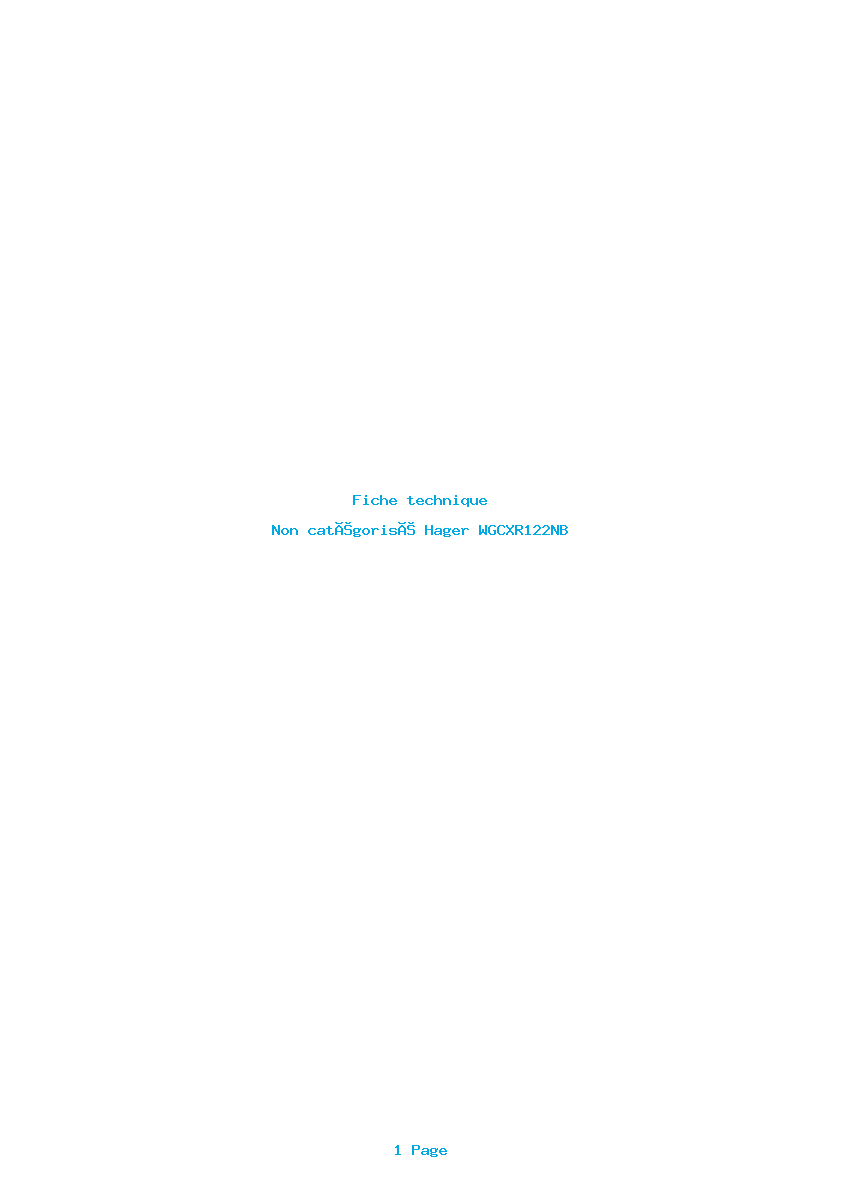 Image de la première page du manuel de l'appareil WGCXR122NB
