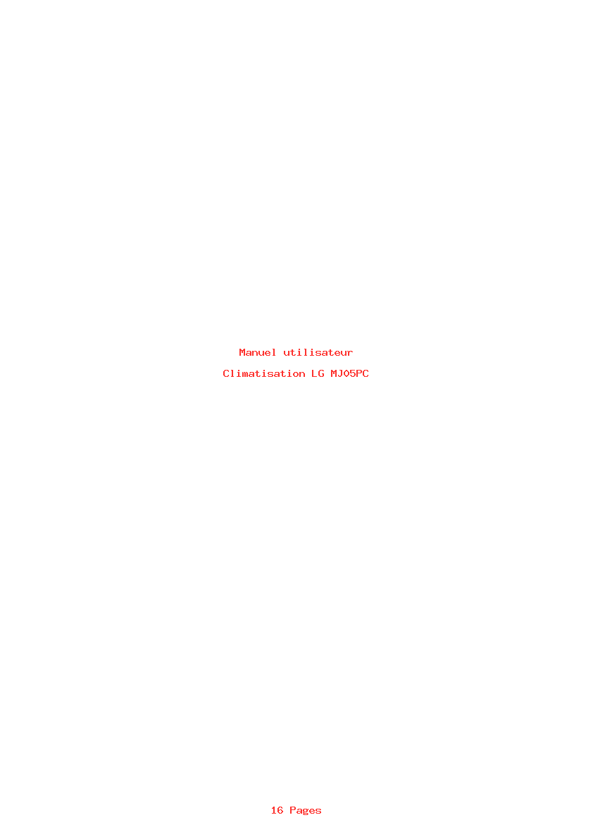 Page 1 de la notice Manuel utilisateur LG MJ05PC