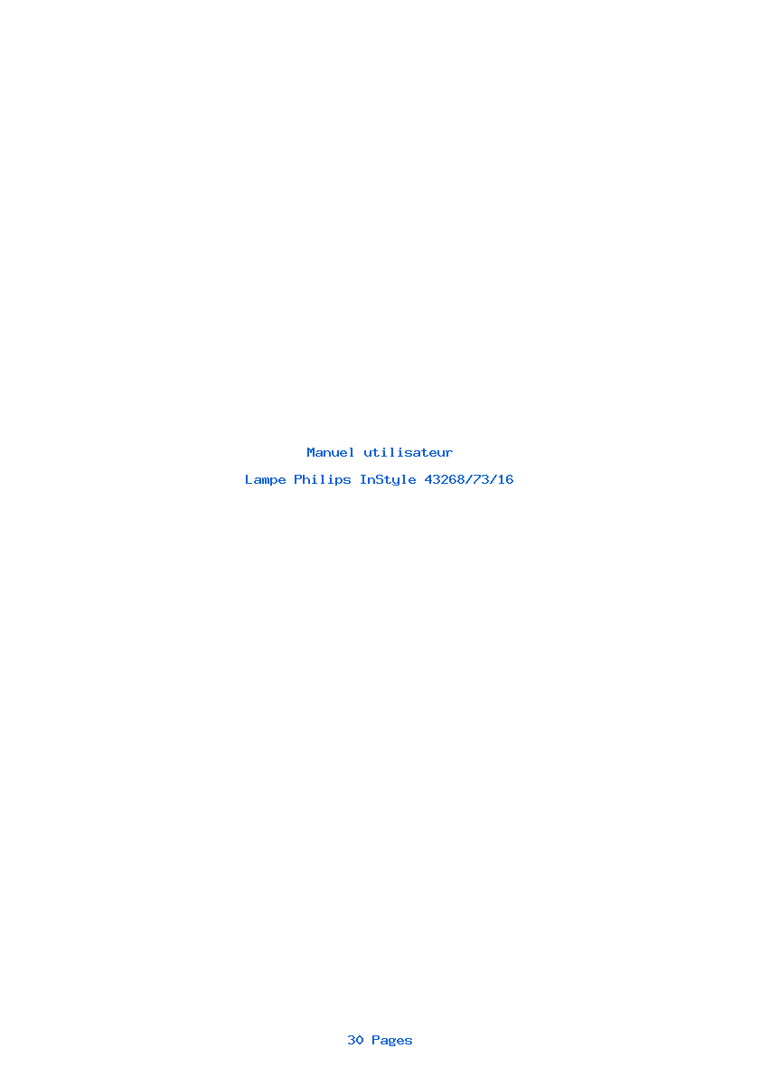 Page 1 de la notice Manuel utilisateur Philips InStyle 43268/73/16