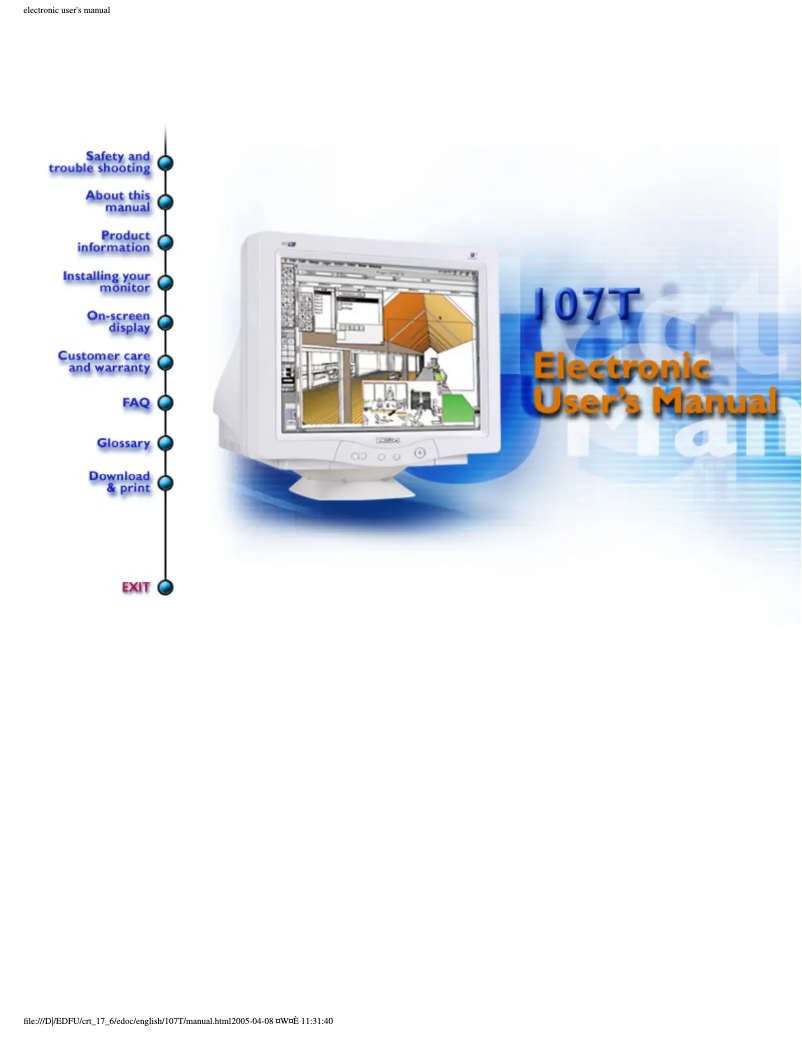 Page n°1 - Manuel utilisateur Philips 107T66