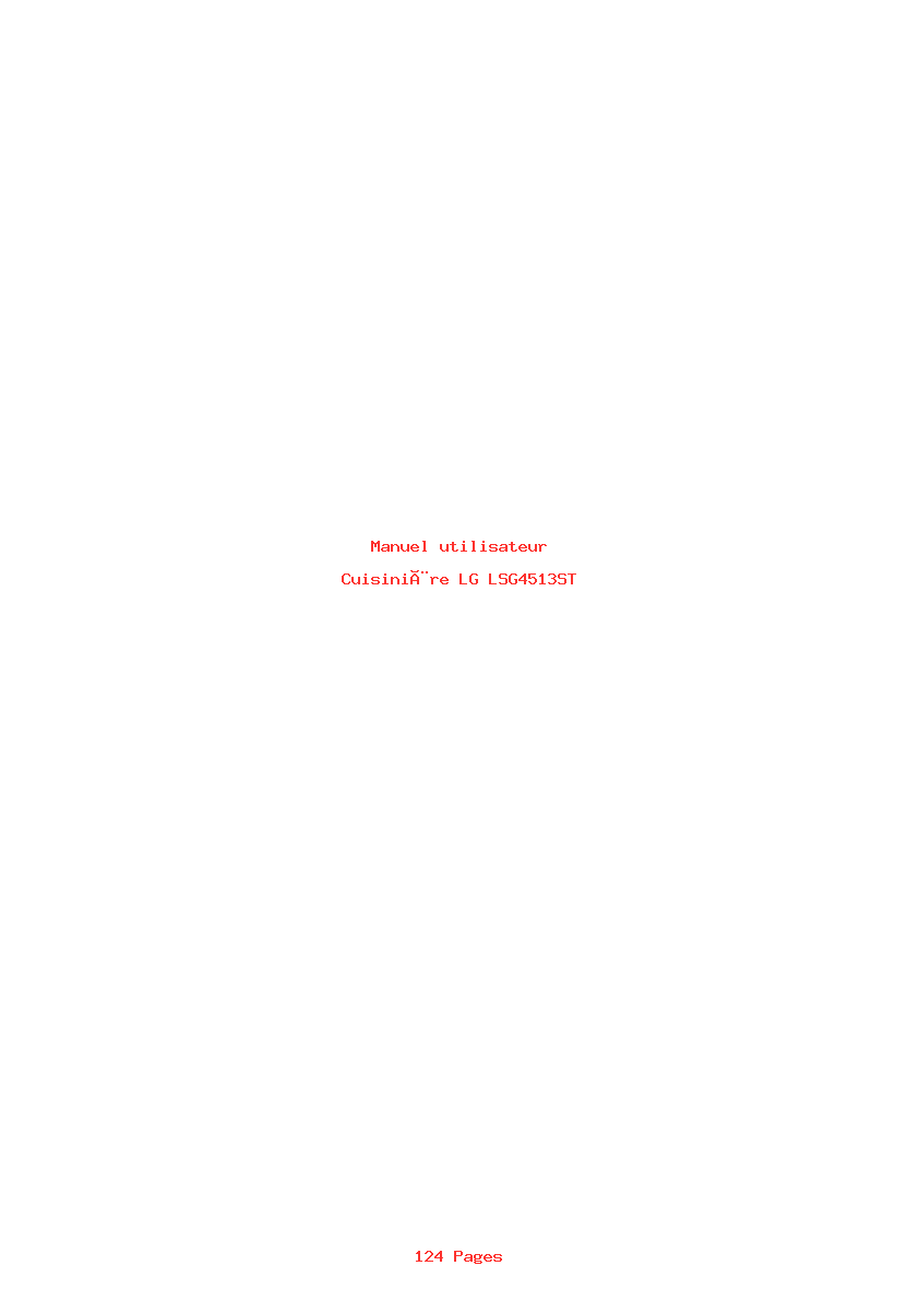Page 1 de la notice Manuel utilisateur LG LSG4513ST